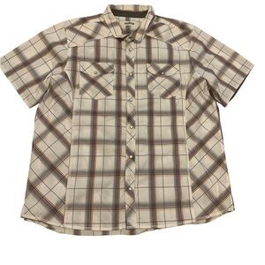 Distillery Men's XXL Plaid Western Snap Button Shirt